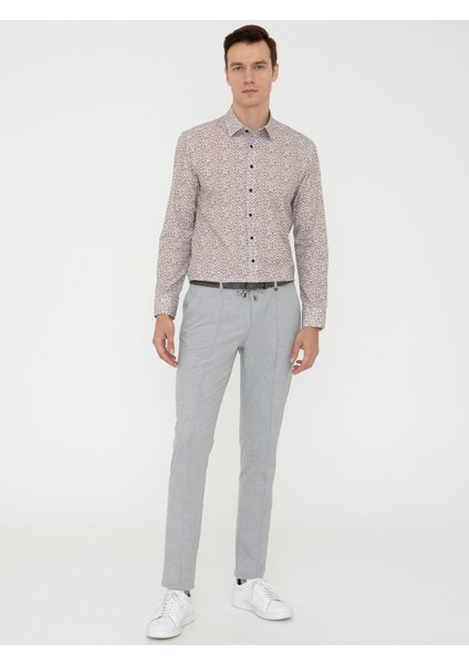 Erkek Bordo Slim Fit Uzun Kollu Gömlek 50239706-VR014 fırsatları