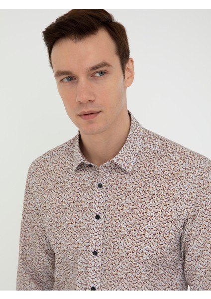 Erkek Bordo Slim Fit Uzun Kollu Gömlek 50239706-VR014 fiyatları