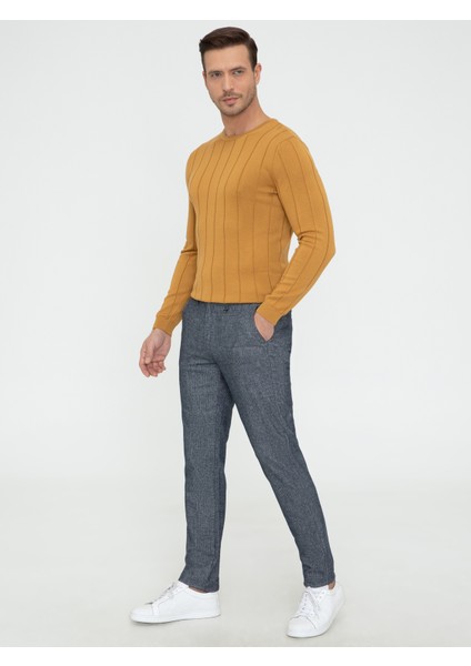 Erkek Hardal Slim Fit Bisiklet Yaka Triko Kazak 50240208-VR072 indirimleri