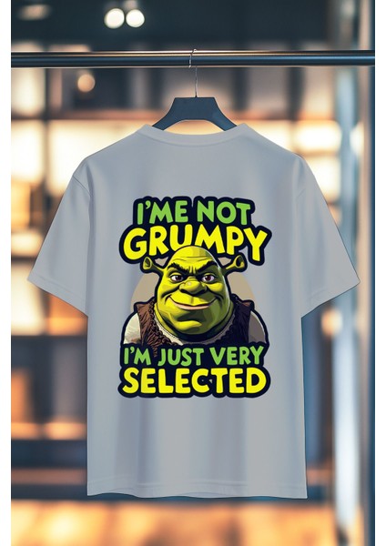 Shrek Im Not Grumpy %100 Pamuk Premium Kalite Sırt Baskılı T-Shirt