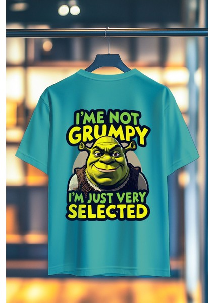 Shrek Im Not Grumpy %100 Pamuk Premium Kalite Sırt Baskılı T-Shirt