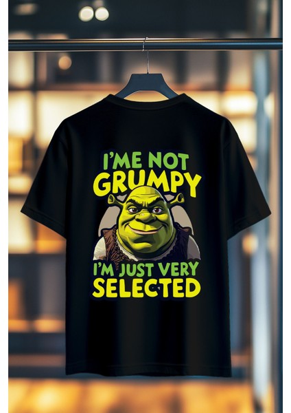 Shrek Im Not Grumpy %100 Pamuk Premium Kalite Sırt Baskılı T-Shirt