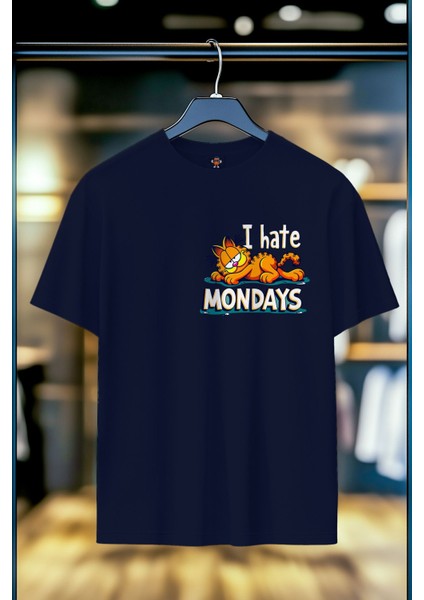 Garfield Hates Mondays %100 Pamuk Premium Kalite Unisex T-Shirt