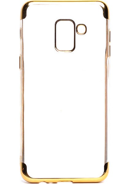 Galaxy A8 2018 Kılıf Ince Köşeleri Renkli Şeffaf Silikon