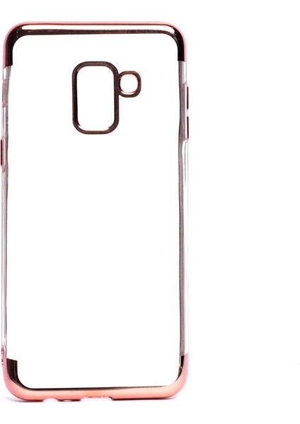 Galaxy A8 2018 Kılıf Ince Köşeleri Renkli Şeffaf Silikon