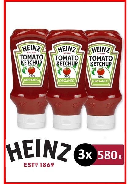 Organik Ketçap 580 gr x 3 Adet