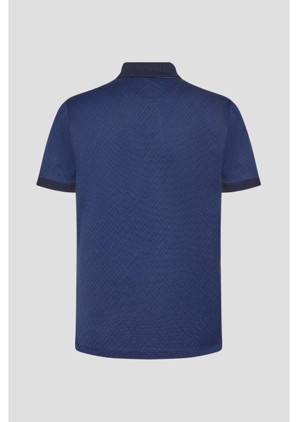 Erkek Lacivert Polo Yaka Desenli Kısa Kollu T-Shirt fiyatları