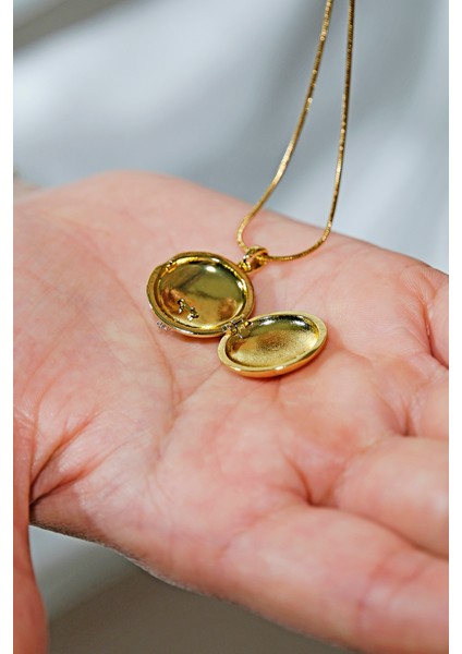 Kadın Çelik Açılır Kapanır Alya Anka Kolye Gold