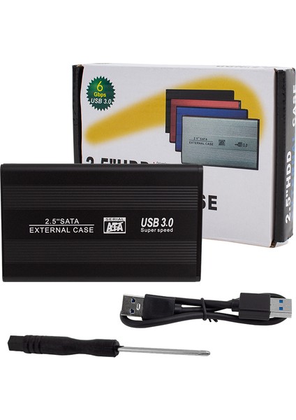 2.5 USB 3.0 Sata HDD Kutusu + 20 cm Kablo + Tornavida Hediyeli (4172)