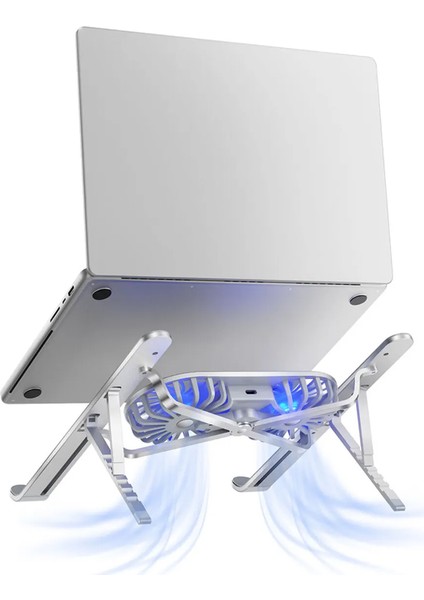 Çift Fanlı Taşınabilir Alüminyum Notebook Soğutucu Stand (4172)
