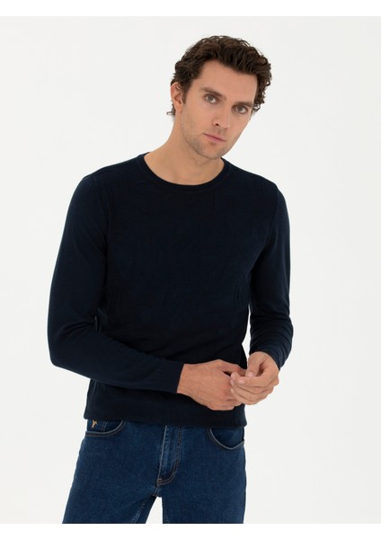 Erkek Sax Slim Fit Bisiklet Yaka Triko Kazak 50241779-VR045