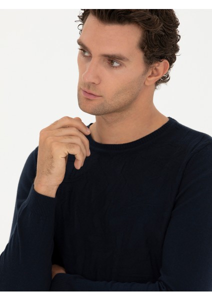 Erkek Sax Slim Fit Bisiklet Yaka Triko Kazak 50241779-VR045