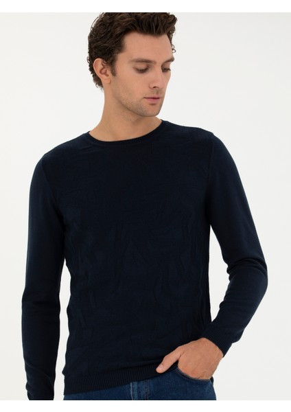 Erkek Sax Slim Fit Bisiklet Yaka Triko Kazak 50241779-VR045