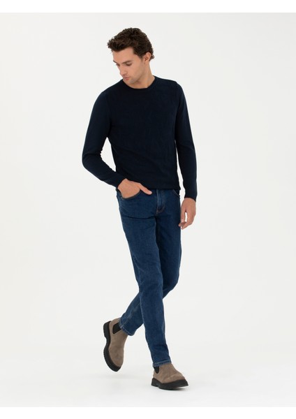 Erkek Sax Slim Fit Bisiklet Yaka Triko Kazak 50241779-VR045