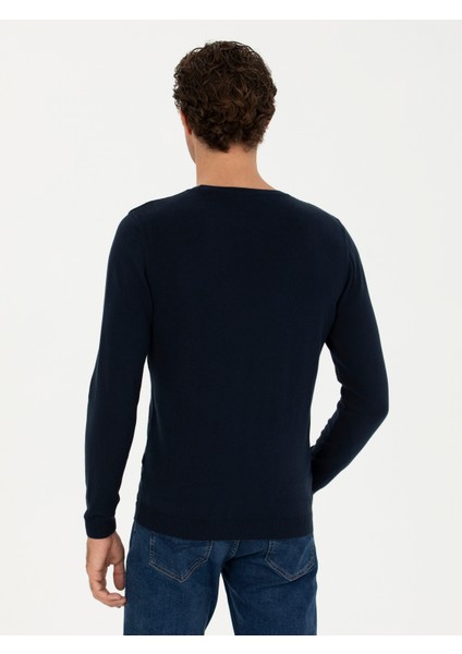 Erkek Sax Slim Fit Bisiklet Yaka Triko Kazak 50241779-VR045