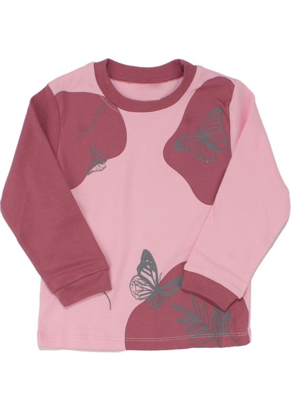 Kız Çocuk Pembe Mor Kelebek Baskılı 2'li Pijama Takımı - 1014740 fiyatları