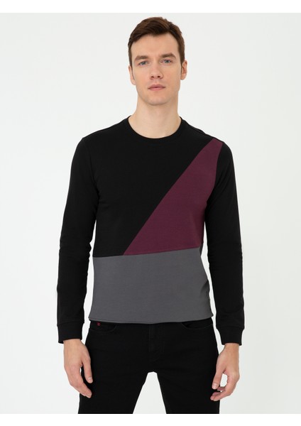Erkek Siyah Slim Fit Sweatshirt 50246000-VR046