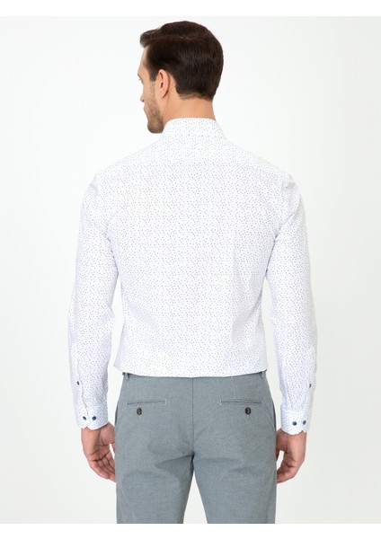 Erkek Beyaz Slim Fit Uzun Kollu Gömlek 50247575-VR013 fırsatları