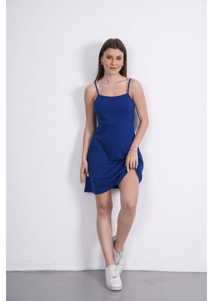 Ince Askılı Kısa Elbise -Koyu Mavi fiyatları