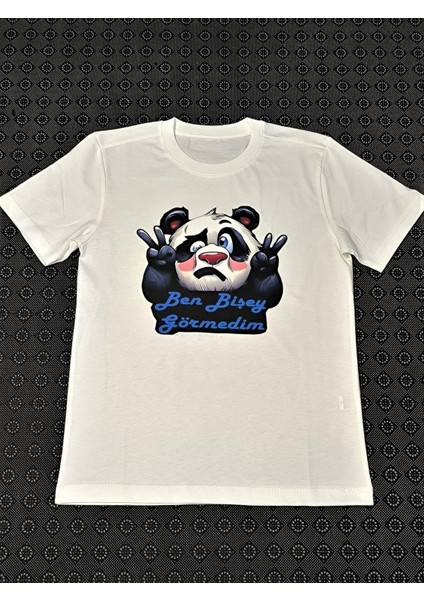 Muzip Panda Baskılı Pamuklu Unisex Çocuk Tişörtü