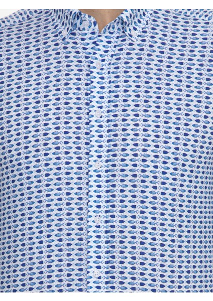 Erkek Saks Slim Fit Uzun Kollu Gömlek 50247985-VR045