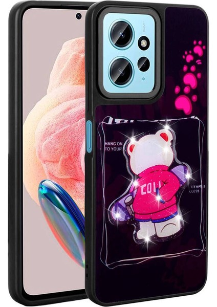 Xiaomi Redmi Note 12 4g Uyumlu Ikonik Figürlü Kabartmalı Parlayan Kapak Kılıf