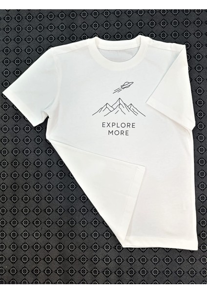 Explore More Baskılı Pamuklu Unisex Çocuk Tişörtü