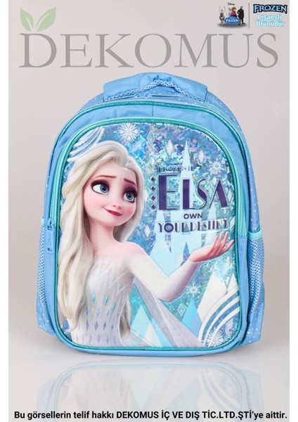 Dekomus Lisanslı Elsa Frozen Own Your Destın "okul Çantası,beslenme Kabı ve 500 ml Trıtan Matara Okul Seti