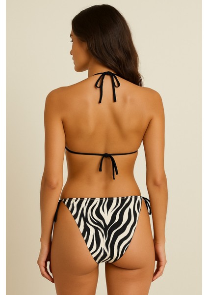 Zebra Desen Üçgen Bikini 42