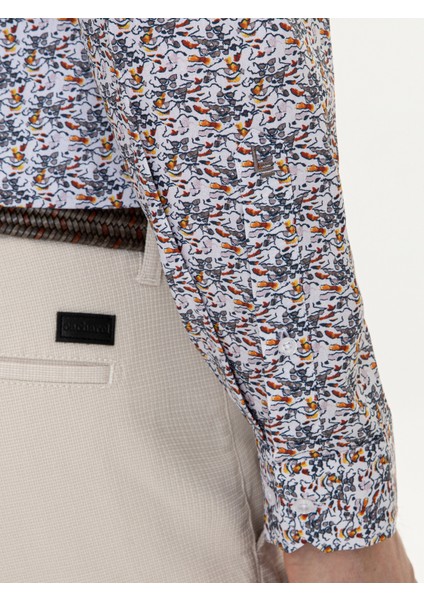 Erkek Sarı Slim Fit Uzun Kollu Gömlek 50247571-VR044