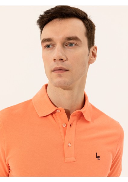 Erkek Somon Polo Yaka Slim Fit Basic T-Shirt 50250189-VR047 fiyatları