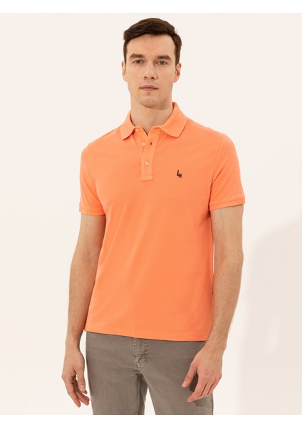 Erkek Somon Polo Yaka Slim Fit Basic T-Shirt 50250189-VR047 modelleri