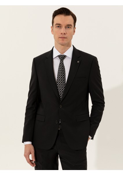 Erkek Siyah Slim Fit Ceket 50250843-VR046