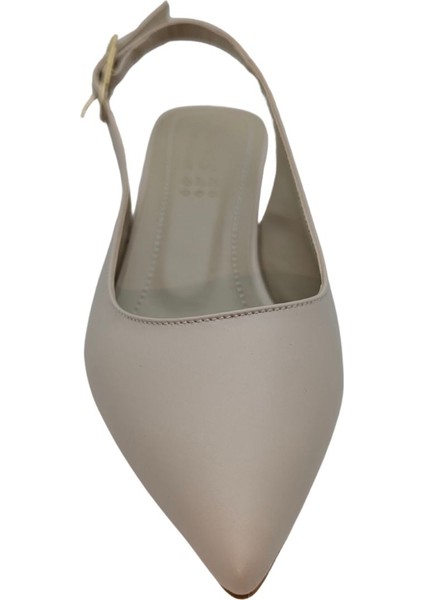 Josiane | Kadın Arkası Açık Kısa Topuklu Stiletto - Josiane - Bej - 38 modelleri
