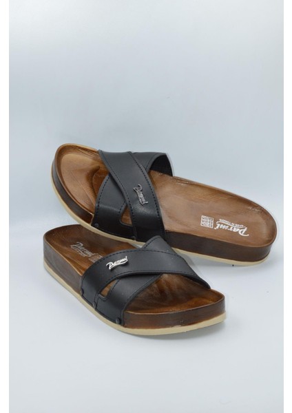 Kadın Siyah Çapraz Anatomik Günlük Terlik fırsatları