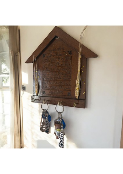 - Ayet'el Kürsi Duası Anahtarlık - Anahtar Askılığı - Başaklı Model - 26.5 cm modelleri