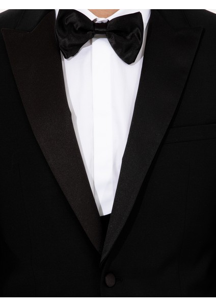 Erkek Siyah Slim Fit Yelekli Smokin Damatlık 50250848-VR046