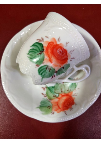 Porselen El Boyama Türk Kahve Fincan Tepsi Cam Su Bardak Set fiyatları