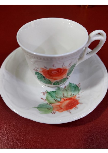 Porselen El Boyama Türk Kahve Fincan Tepsi Cam Su Bardak Set modelleri