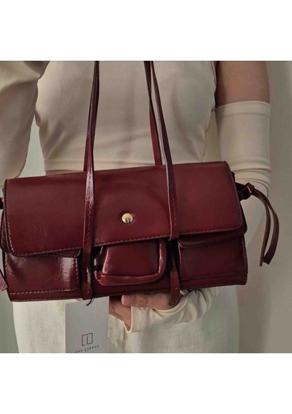 Bordo Çift Saplı Suni Deri Omuz Çantası fiyatları