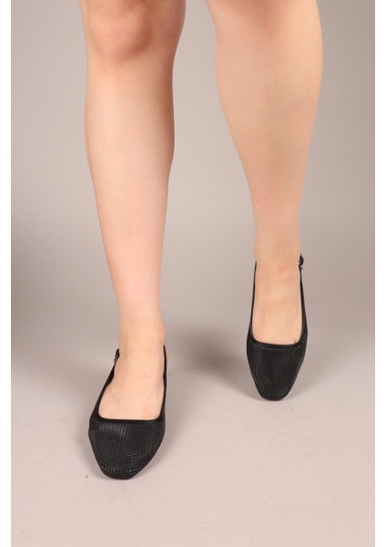 Jubily Lazerli Arkası Açık Topuklu Ayakkabı Siyah modelleri