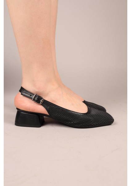 Jubily Lazerli Arkası Açık Topuklu Ayakkabı Siyah fırsatları