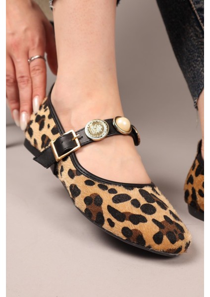 Owo Gold Aksesuarlı Babet Leopar indirimleri