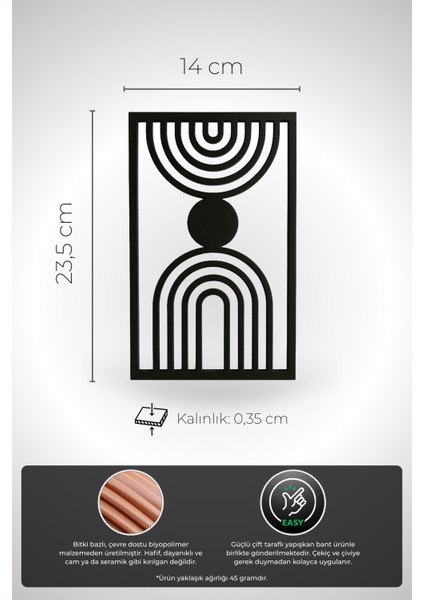 Geometrik Formlu Siyah Duvar Dekoru | Modern Minimalist Çizgisel Tasarım