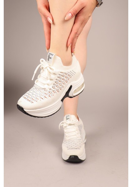 Pexul Triko Gizli Dolgu Sneakers Beyaz