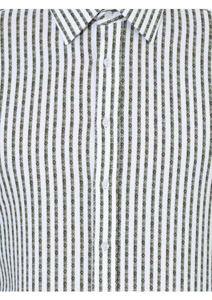 Erkek Haki Slim Fit Uzun Kollu Gömlek 50255606-VR027