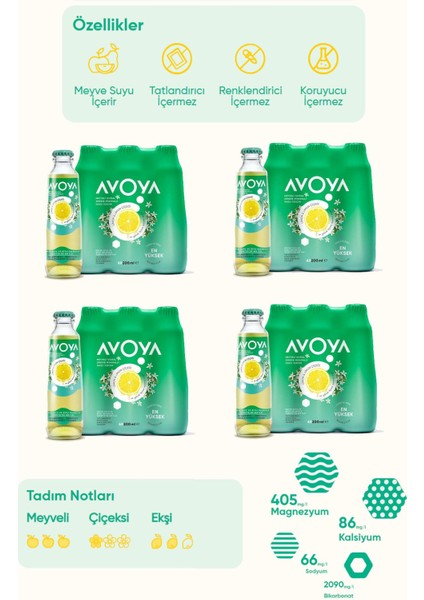 Limon ve Limon Çiçeği Maden Suyu 200 ml x 24 Adet