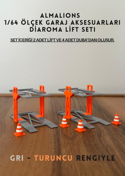 1/64 Ölçek Diaroma Araç Lifti 2 Adet + 4 Adet Duba Garaj Aksesuarları fiyatları