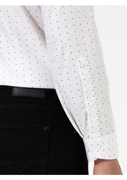 Erkek Bej Slim Fit Uzun Kollu Gömlek 50255653-VR011