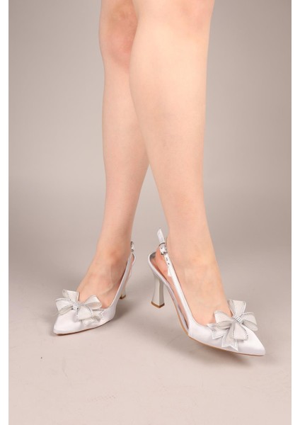 Coco File Fiyonklu Stiletto Gümüş indirimleri